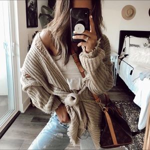 Distressed Belted 12th Tribe Cardigan